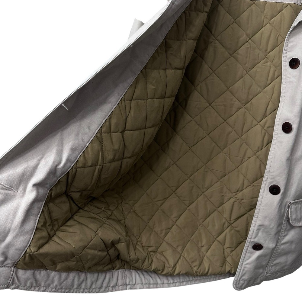 L.L. Bean Barn Coat Jacket Womens Beige Chore Quilted Lining Work Size Large - Picture 6 of 13